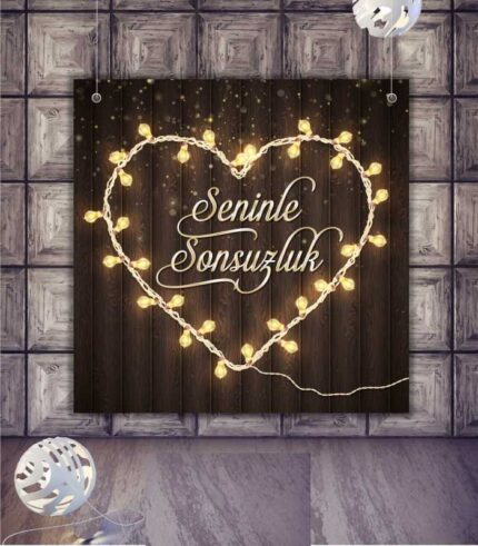 Işık Kalpli Siyah Evlilik Teklifi Afişi