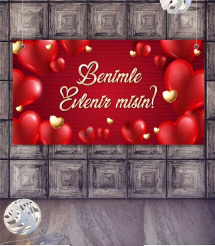 Kırmızı Işıltılı Kalpli Benimle Evlenir Misin Afişi