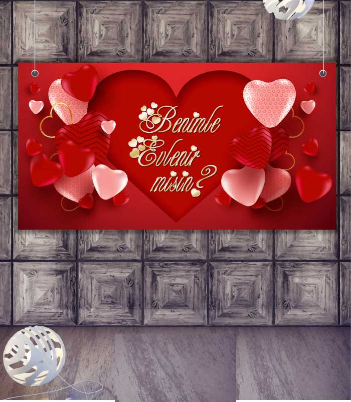 kirmizi-kalpli-sik-evlilik-teklifi-afisi Kırmızı Kalpli Şık Evlilik Teklifi Afişi